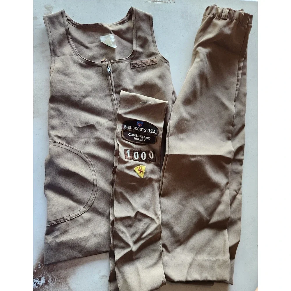 Vintage Girl‎ Scout Brownie Uniform Dress Pants Size 6 And Book